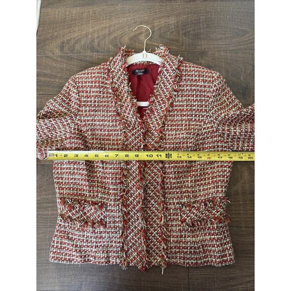 Alfani Petite Ladies Linen Blend Suit Jacket Poppy Multi Size 8P - Picture 5 of 5
